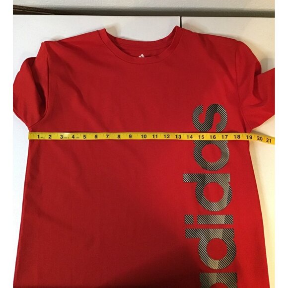 ADIDAS- BOYS SHORT SLEEVE FRONT LOGO GRAPHIC T-SHIRT RED SIZE X- LARGE - Picture 5 of 6
